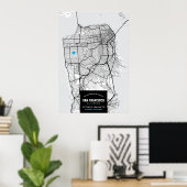 San Francisco City Map + Uw Locatie Poster (Thuiskantoor)