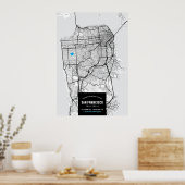 San Francisco City Map + Uw Locatie Poster (Keuken)