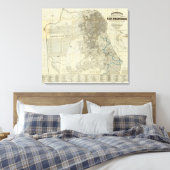 San Francisco City Map van Bancroft Canvas Afdruk (Insitu (Slaapkamer))