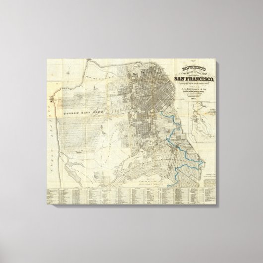 San Francisco City Map van Bancroft Canvas Afdruk (Voorkant)