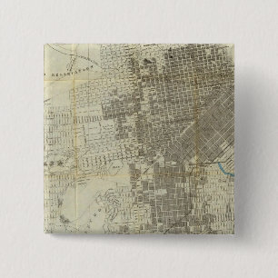 San Francisco City Map van Bancroft Vierkante Button 5,1 Cm
