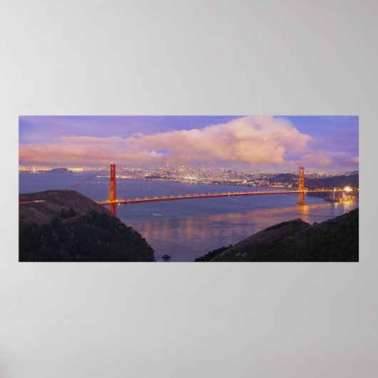 San Francisco City met Golden Gate Bridge Poster (Voorkant)