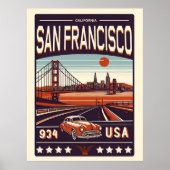 San Francisco City oldtimer, Californië Poster (Voorkant)