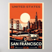 San Francisco City oldtimer, Californië Poster (Voorkant)