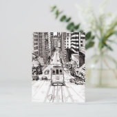 San Francisco City Pen en Inkt Drawing Briefkaart (Staand voorkant)