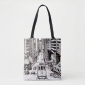 San Francisco City Pen en Inkt Drawing Tote Bag (Voorkant)
