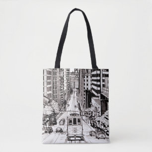 San Francisco City Pen en Inkt Drawing Tote Bag