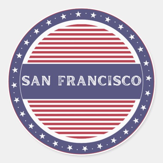 San Francisco City Pride Emblem American Identity Ronde Sticker (Voorkant)