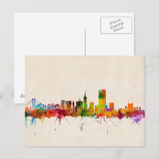 San Francisco City Skyline Briefkaart (Voorkant / Achterkant)
