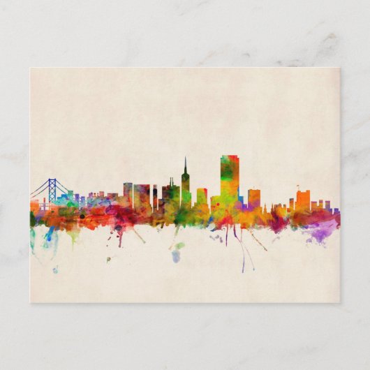 San Francisco City Skyline Briefkaart (Voorkant)