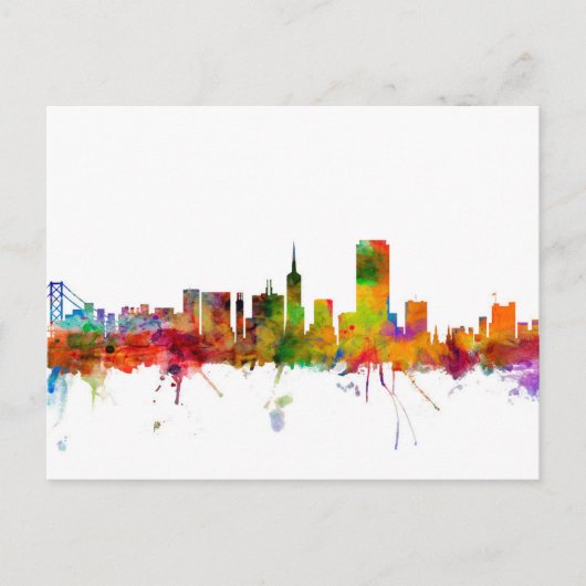San Francisco City Skyline Briefkaart (Voorkant)