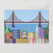 San Francisco City Skyline Drawing Illustratie Po Briefkaart (Voorkant)