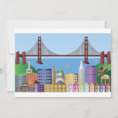 San Francisco City Skyline Drawing Uitnodiging (Voorkant)
