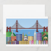 San Francisco City Skyline Drawing Uitnodiging (Voorkant / Achterkant)