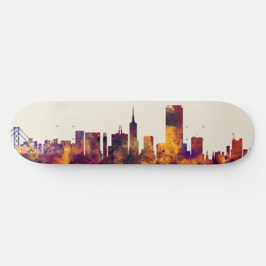 San Francisco City Skyline Persoonlijk Skateboard (Horizontaal)