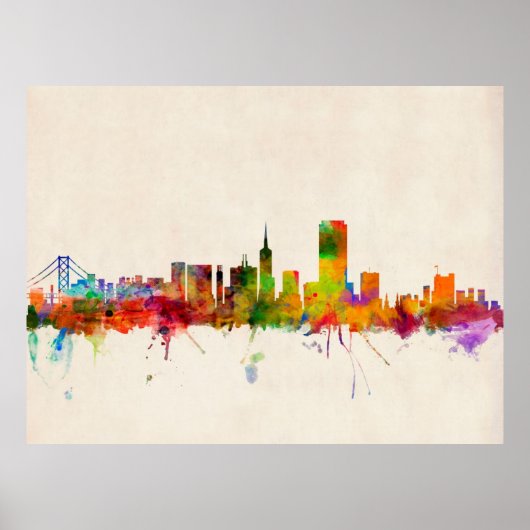 San Francisco City Skyline Poster (Voorkant)