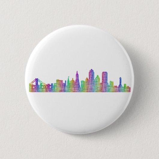 San Francisco City skyline Ronde Button 5,7 Cm (Voorkant)