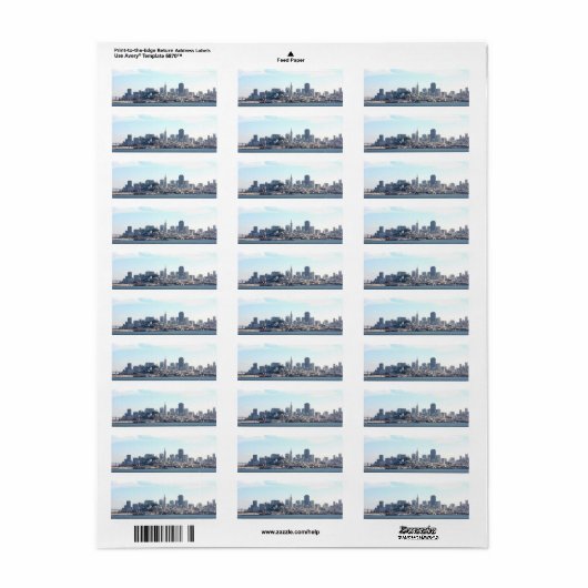 San Francisco City-Uitzicht van de baai Etiket (Full Sheet)
