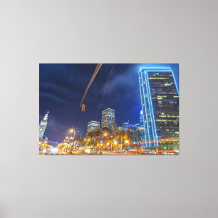 San Francisco CityScape bij nacht Canvas Afdruk