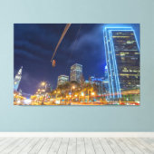 San Francisco CityScape bij nacht Canvas Afdruk (Insitu (Houten vloer))