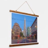 San Francisco Cityscape bij Twilight Hangend Wandkleed (Gebogen)