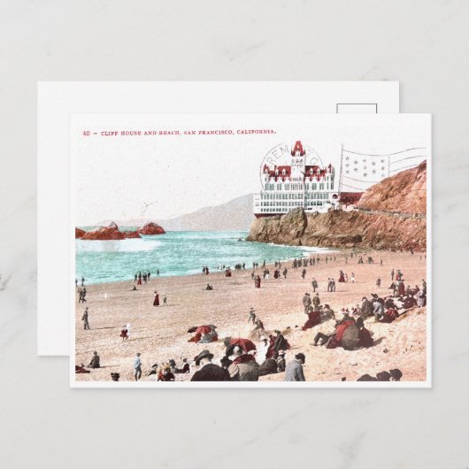 San Francisco Cliff House 1908  Post Card Briefkaart (Voorkant / Achterkant)