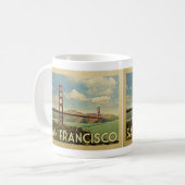 San Francisco Coffee Mug Golden Gate Bridge Retro Koffiemok (Voorkant links)