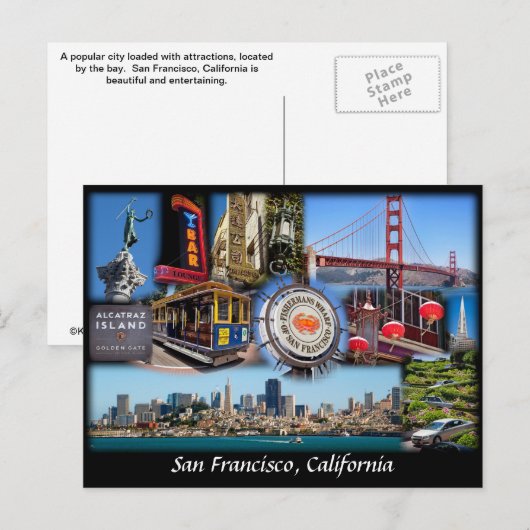 San Francisco Collage Briefkaart (Voorkant / Achterkant)