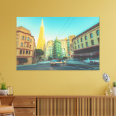 San Francisco Columbus Street Canvas Afdruk (Insitu (Woonkamer))