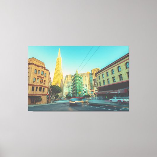 San Francisco Columbus Street Canvas Afdruk (Voorkant)