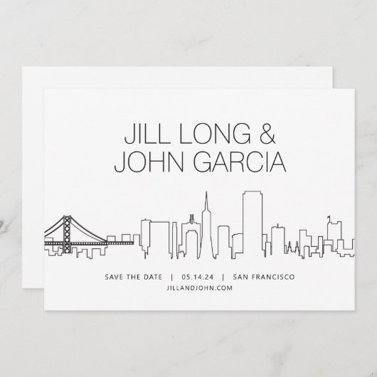 San Francisco De datum opslaan Kaart (Voorkant / Achterkant)