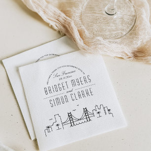 San Francisco Deco Skyline Weddenschap Napkins Servet