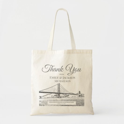 San Francisco Destination Wedding Favor Gift Tote Bag (Voorkant)