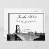 San Francisco Destination Wedding RSVP Briefkaart (Voorkant / Achterkant)