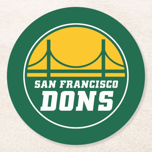 San Francisco Dons Ronde Kartonnen Onderzetter (Voorkant)