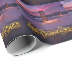 "San Francisco Dromen" Golden Gate Brug Zonsonderg Cadeaupapier