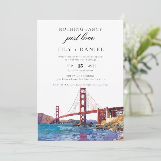 San Francisco Elopement Wedding Reception Kaart (Staand voorkant)