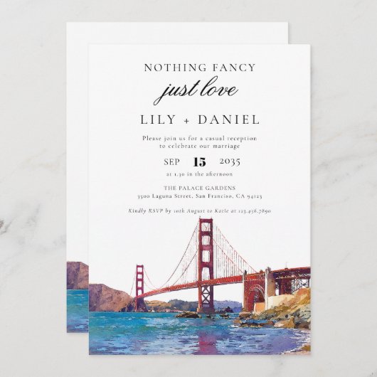 San Francisco Elopement Wedding Reception Kaart (Voorkant / Achterkant)