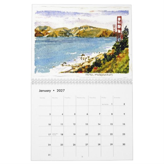 San Francisco en de Gate Kalender (Jan 2027)