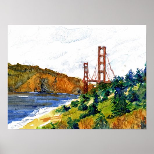 San Francisco en de Golden Gate Bridge Poster (Voorkant)