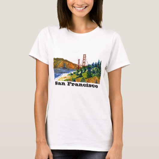 San Francisco en de prachtige Golden Gate Bridge T-shirt (Voorkant)