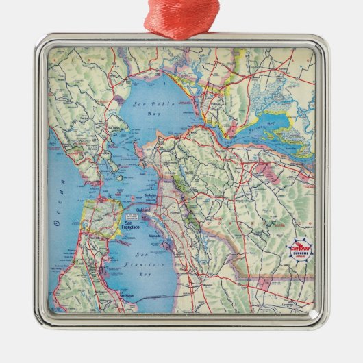 San Francisco en omgeving Metalen Ornament (Voorkant)