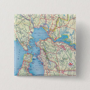 San Francisco en omgeving Vierkante Button 5,1 Cm