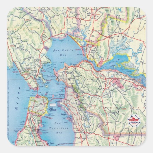 San Francisco en omgeving Vierkante Sticker (Voorkant)