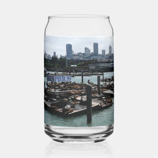 San Francisco en Pier 39 Blikvorm Glas (Voorkant)