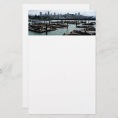 San Francisco en Pier 39 Zee Lions City Skyline Briefpapier (Voorkant / Achterkant)