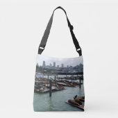 San Francisco en Pier 39 Zee Lions City Skyline Crossbody Tas (Voorkant)