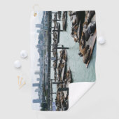 San Francisco en Pier 39 Zee Lions City Skyline Golfhanddoek (Insitu)