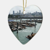 San Francisco en Pier 39 Zee Lions City Skyline Keramisch Ornament (Links)