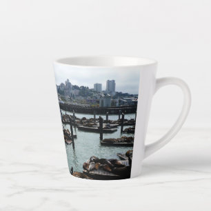 San Francisco en Pier 39 Zee Lions City Skyline Latte Mok